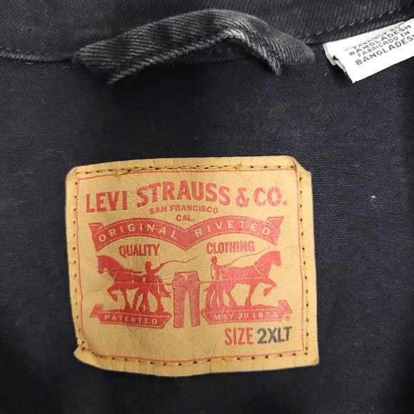 LEVI'S Men's Black Denim Trucker Jacket Size 2XLT - Picture 2 of 13